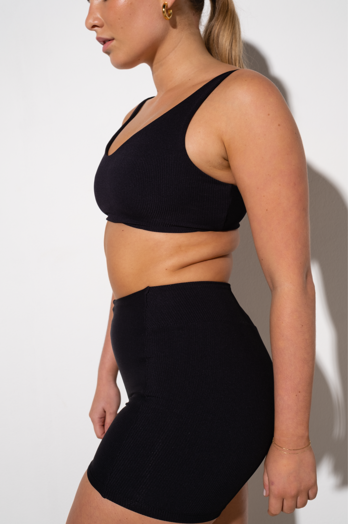 Shorts Ribb Black Velvet