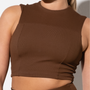 Top Cropped Ribb Marula Espresso