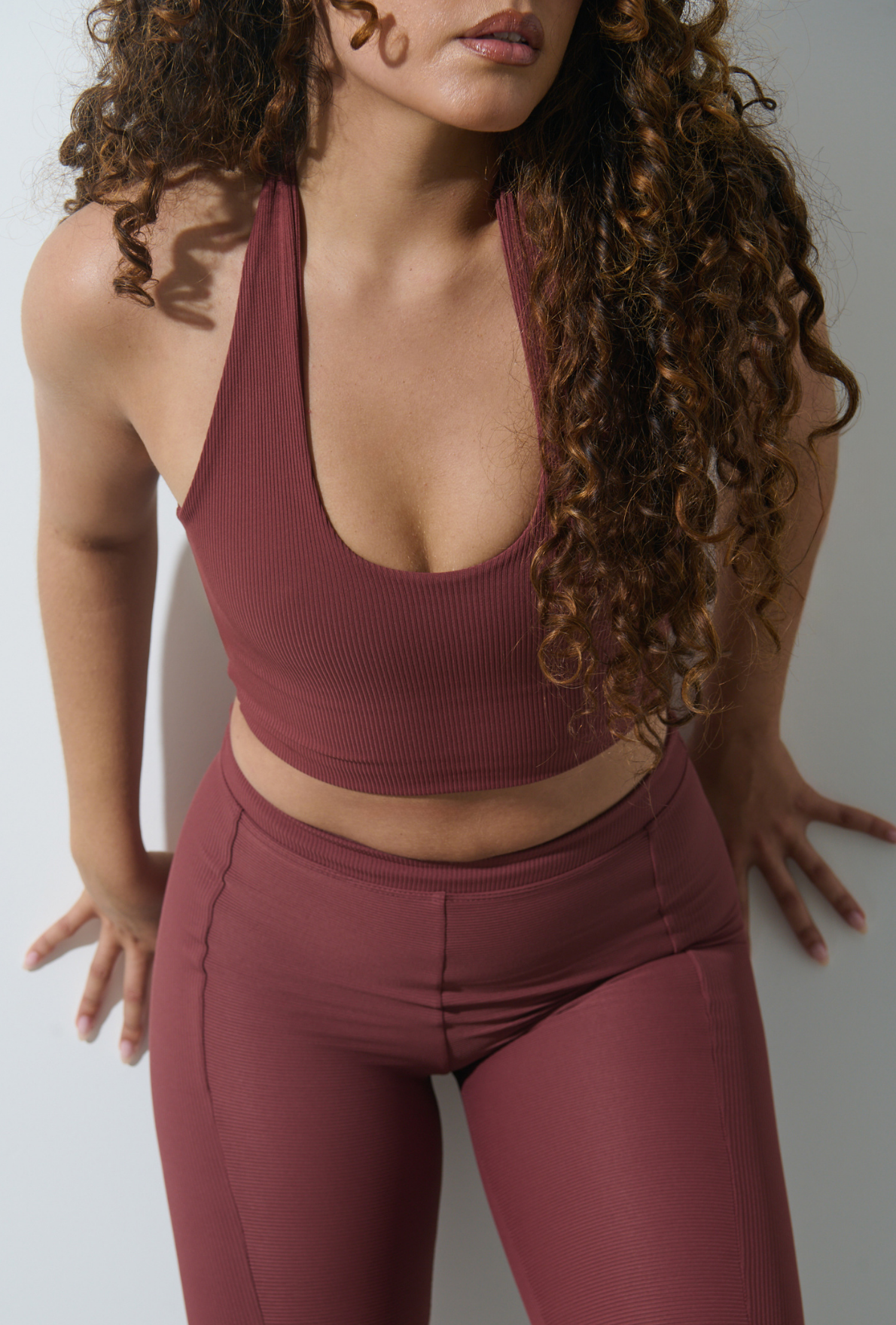 Cropped Frente Única Ribb Cherry