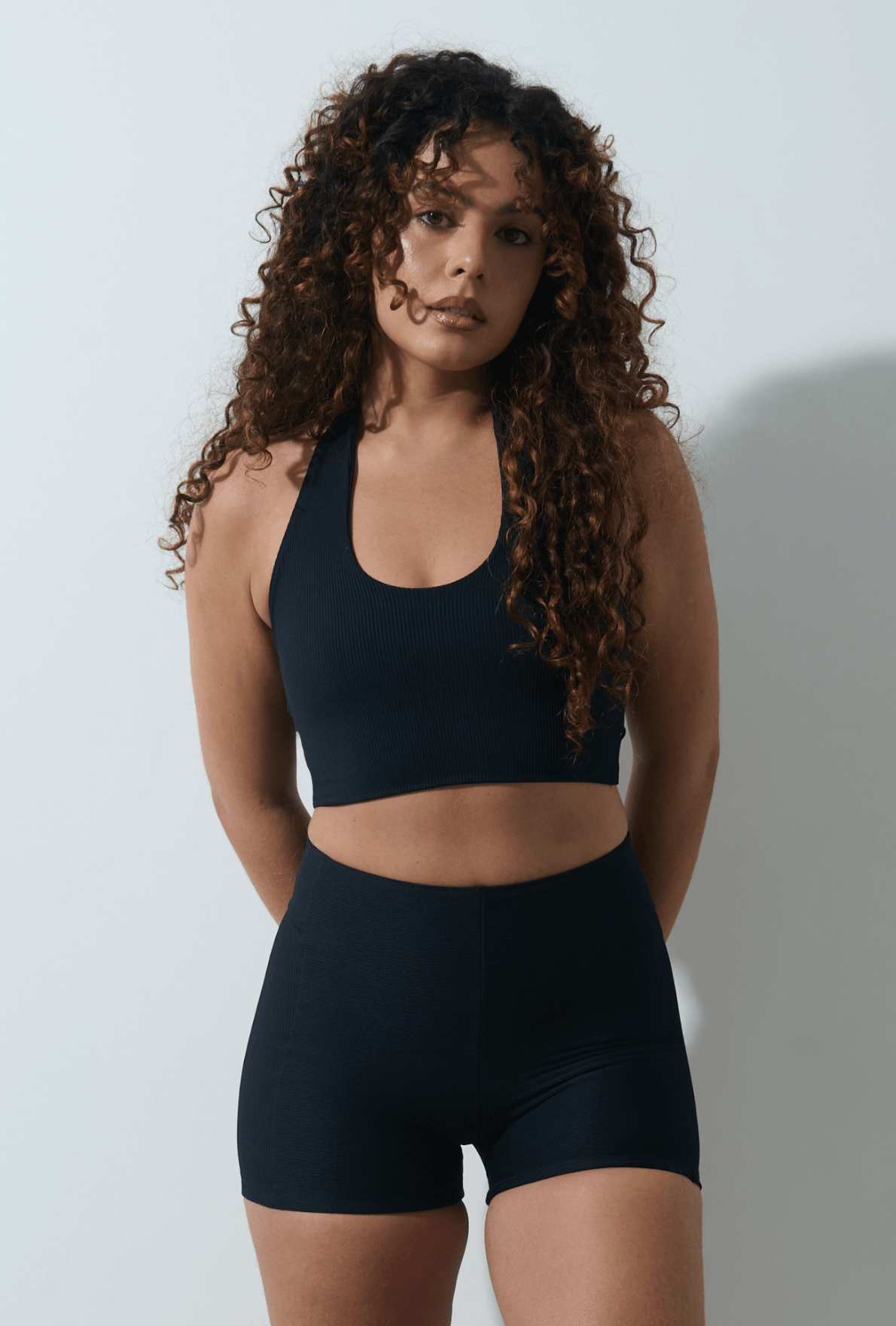Cropped Frente Única Ribb Black Velvet