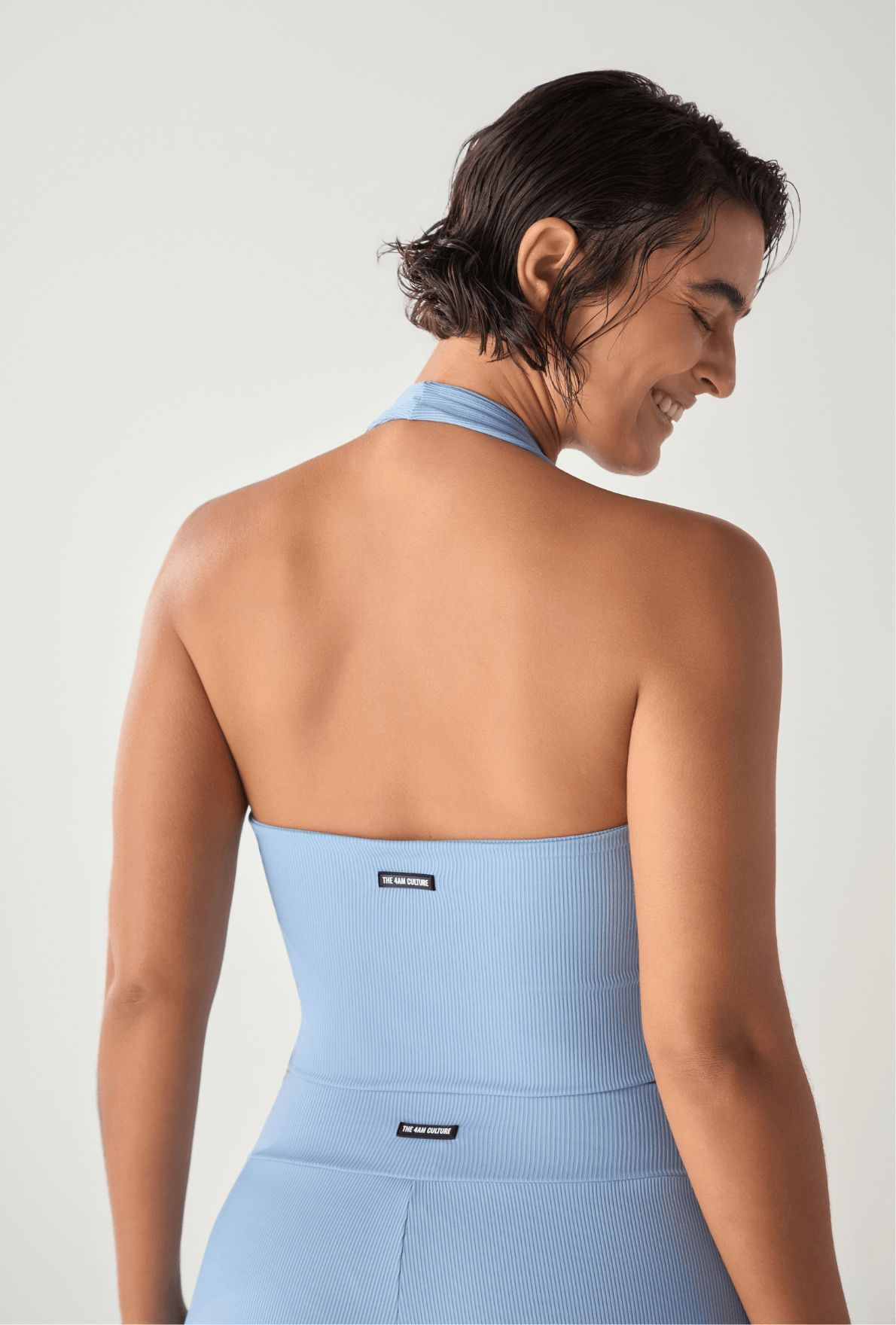 Cropped Frente Única Ribb Lily Blue