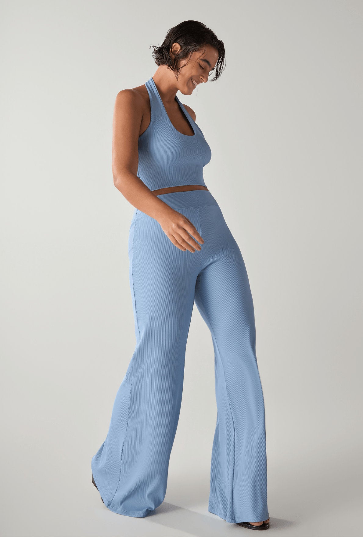 Cropped Frente Única Ribb Lily Blue