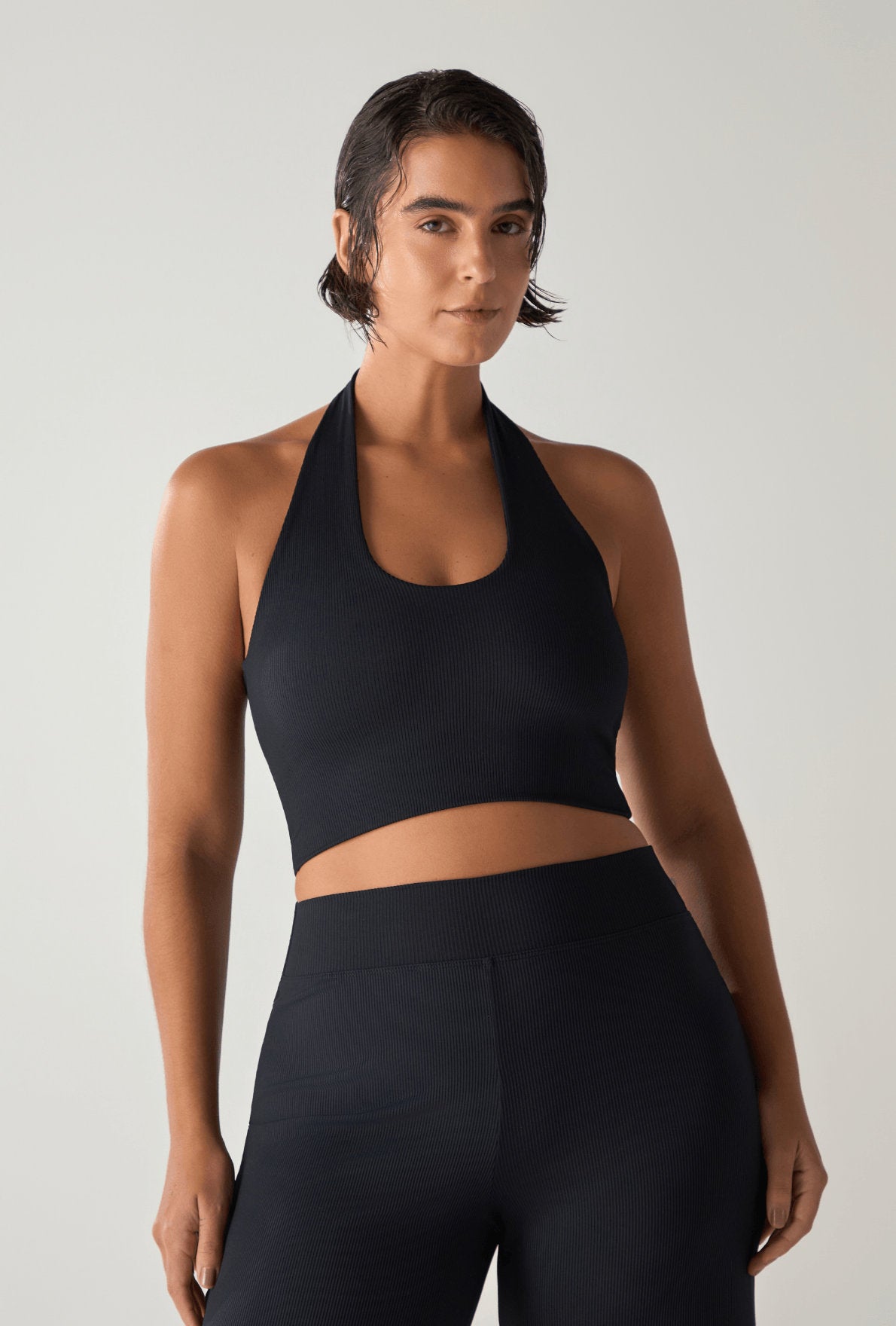 Cropped Frente Única Ribb Black Velvet