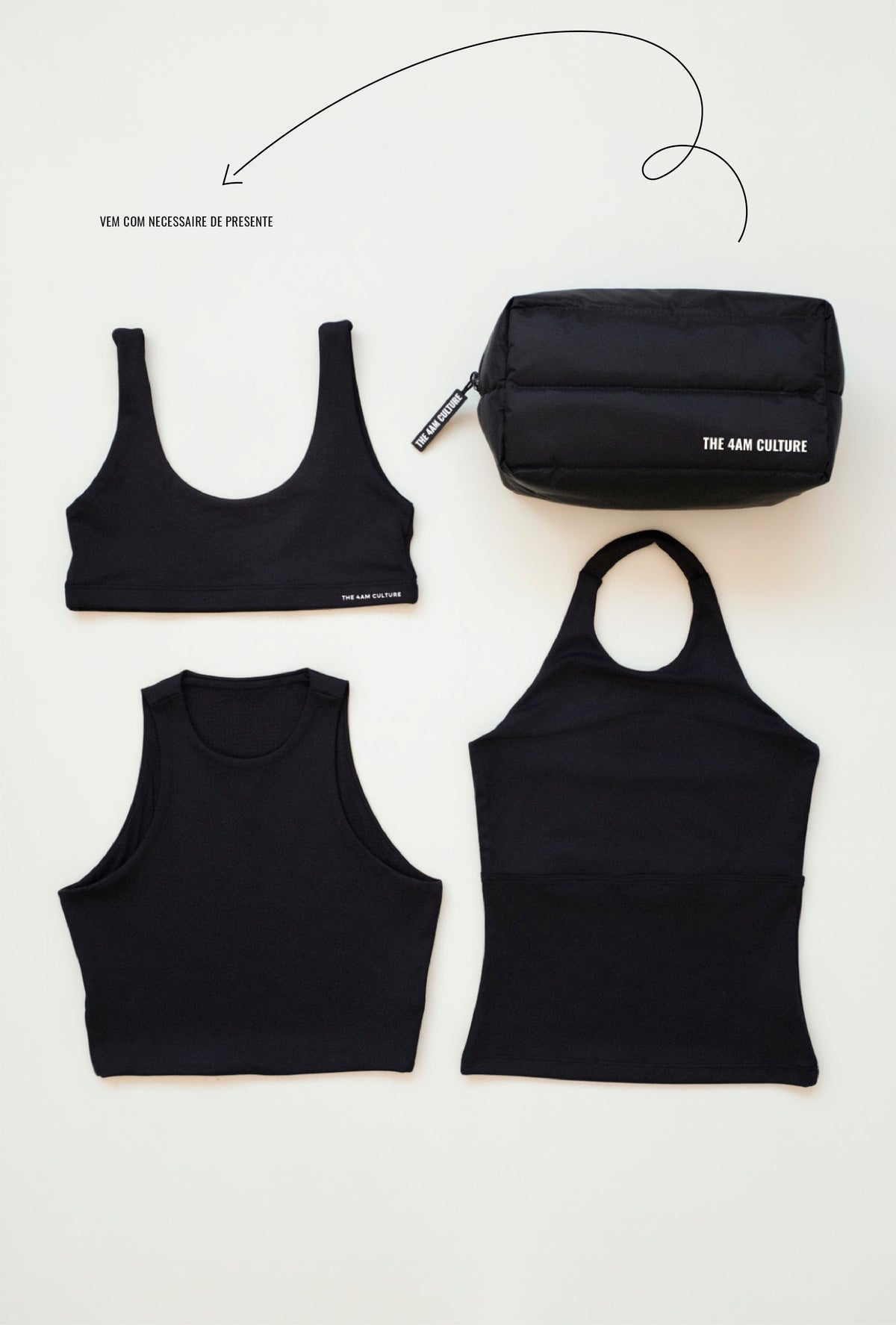 Kit Trio Tops Dark Coffee + Necessaire Puff