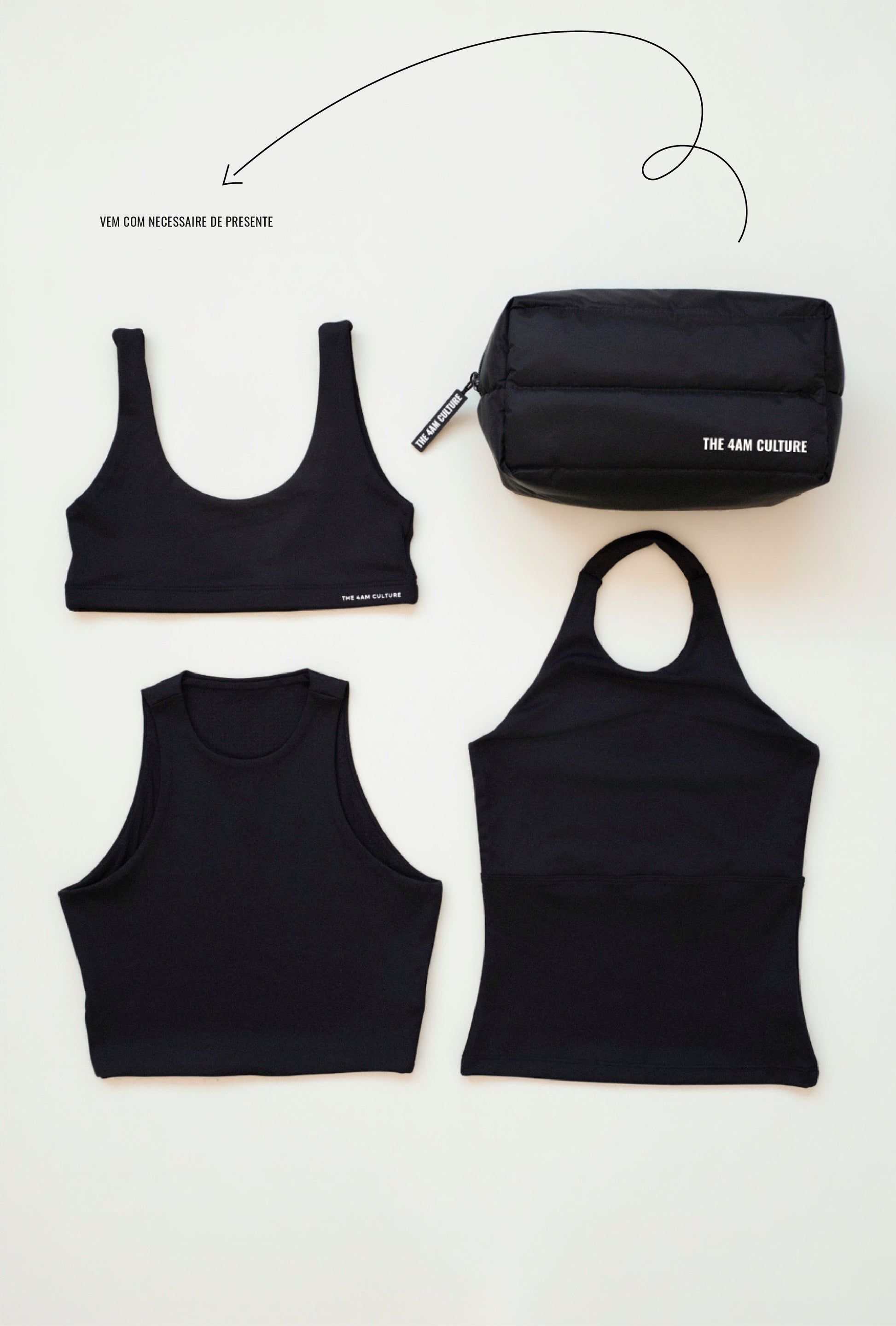Kit Trio Tops Dark Coffee + Necessaire Puff