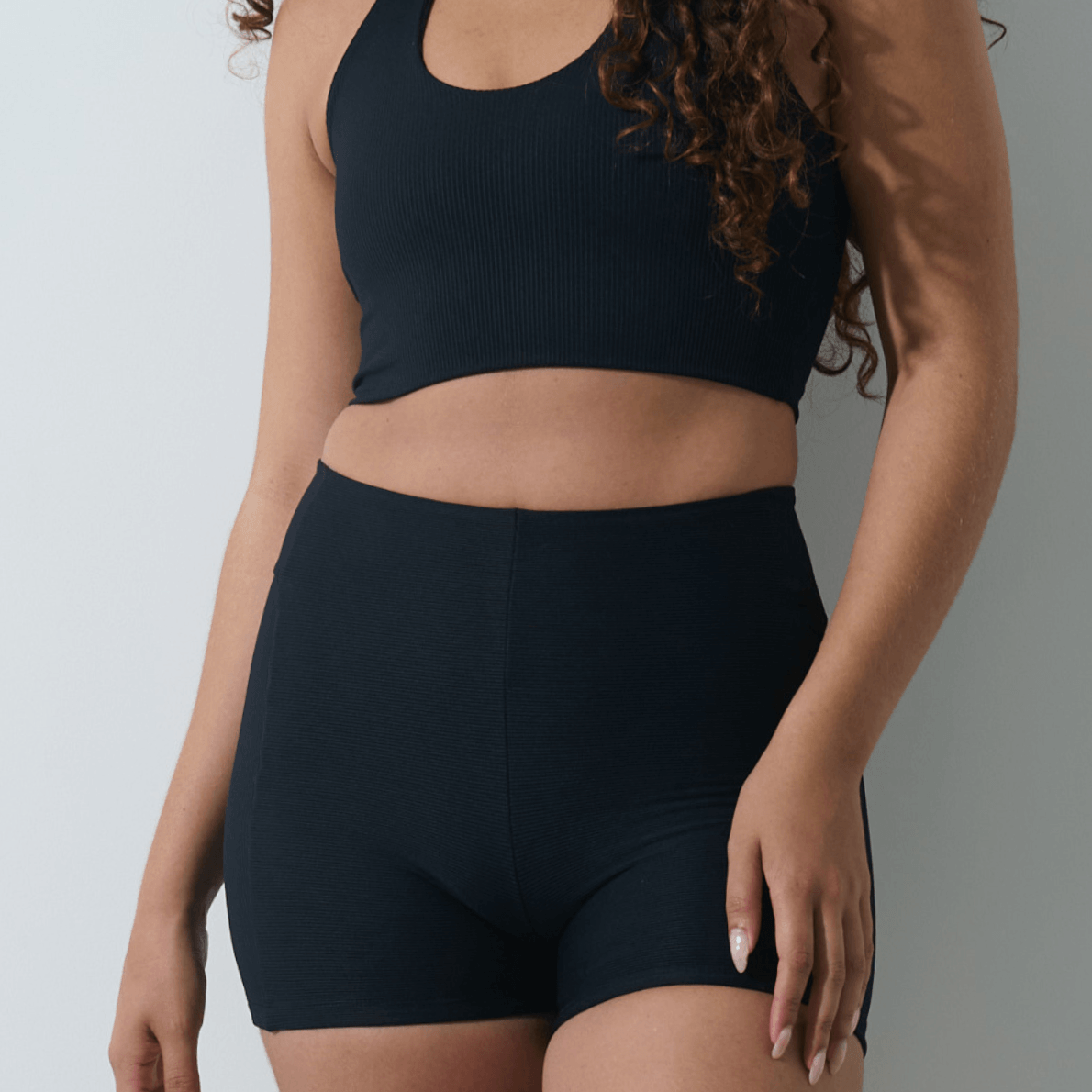 Shorts Ribb Up Black Velvet